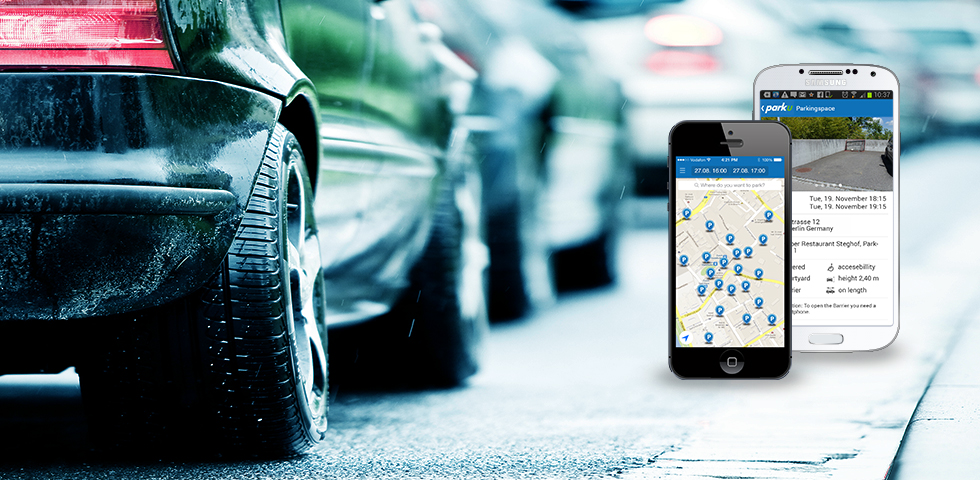 iPhone und Samsung-Beispiele: Buchung per parku App